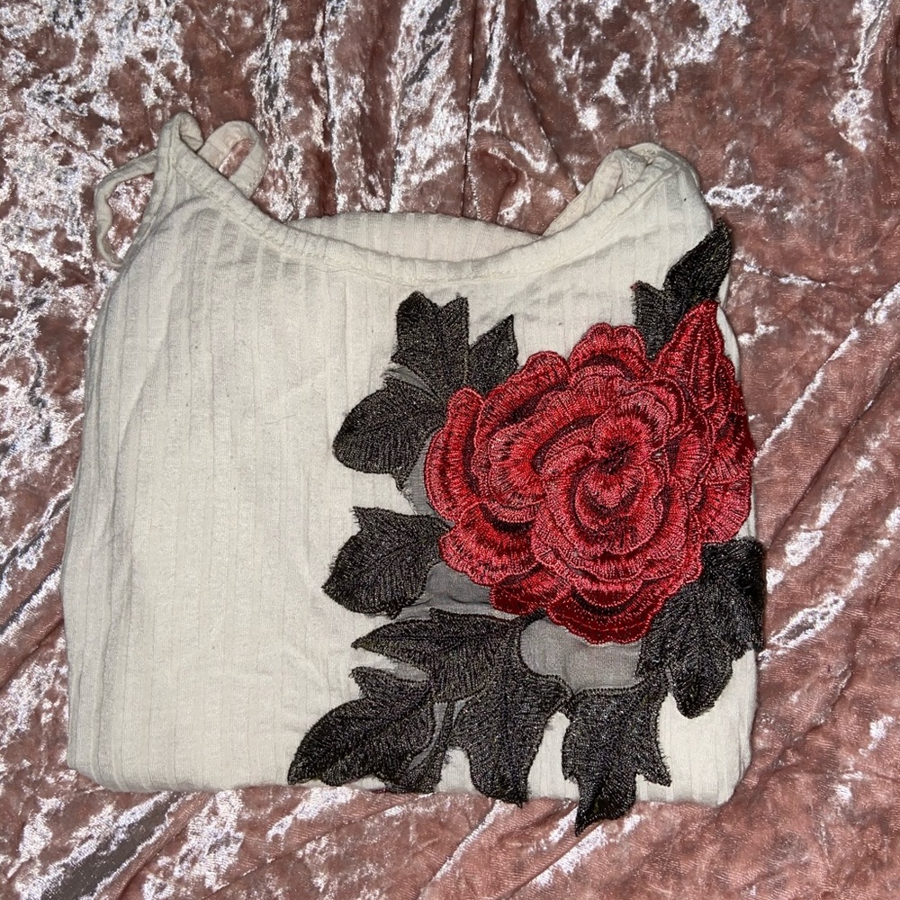 Rose print body suit